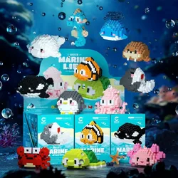 High Quality Colorful Marine Organism Micro Building Blocks Real-life Unisex Mini Brick Figure Toys Christmas Gift