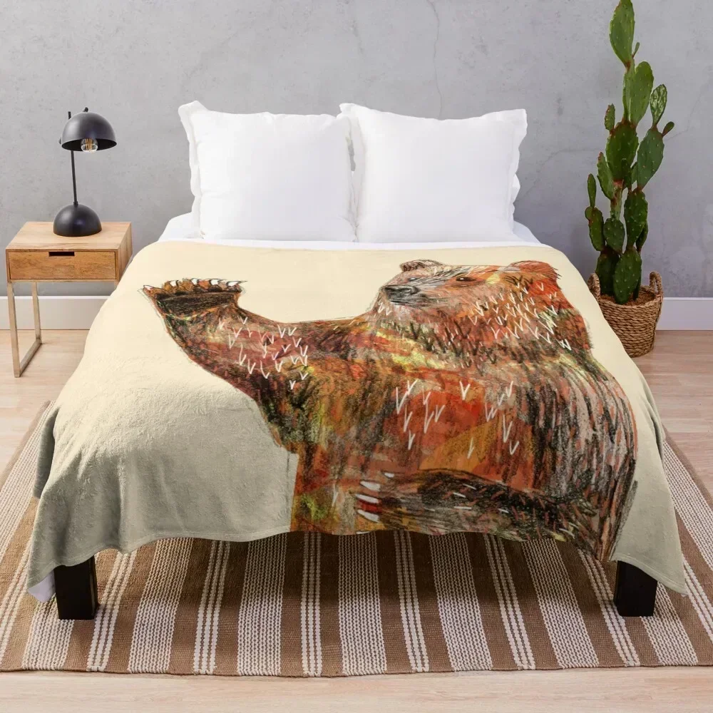 

Bear Throw Blanket Travel Size Cozy Blanket for Plane Train