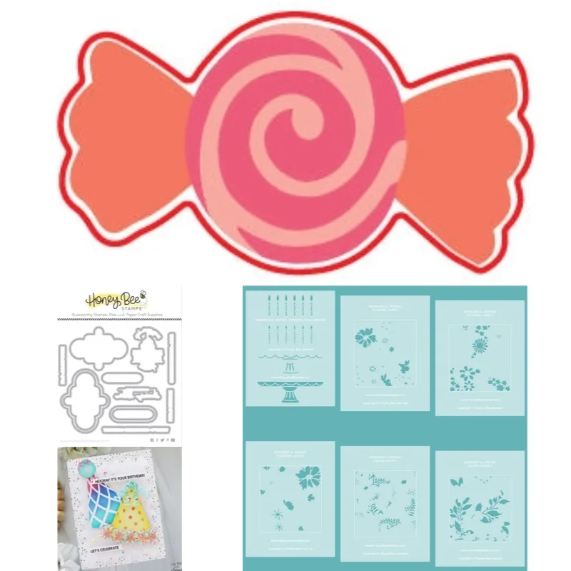 Wonderful Wishes It's A Party Metal Die and Clear Stamps Stencil Cutting 2026 New DIY Die Molds Scrap Booking Paper Making Cut