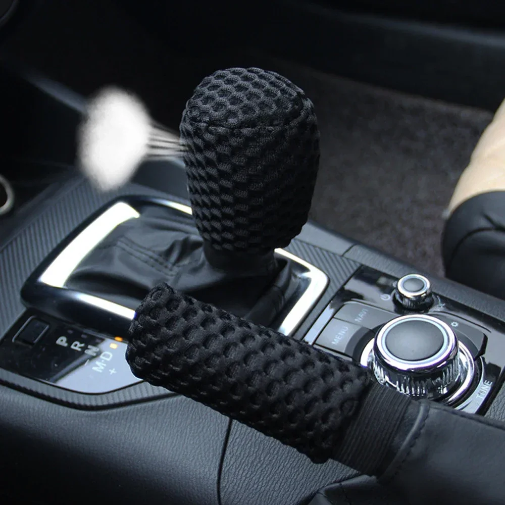 Car Handbrake Covers Gear Shift Knob Cover Antiskid Protect Handle Anti Slip Handle Sleeve Universal Interior Auto Accessories