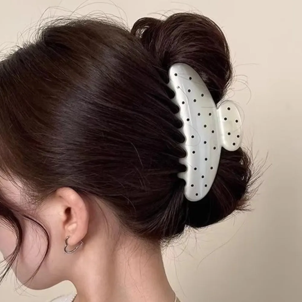 Fashion Non-Slip Polka Dot Grip Clip Wave Point Plastic Hair Claw Hairpin