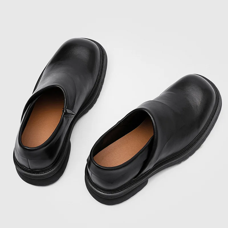 Новинка 2025 года, мужские повседневные туфли-дерби на толстой подошве с большим носком, увеличивающие рост, деловые свадебные туфли для пар