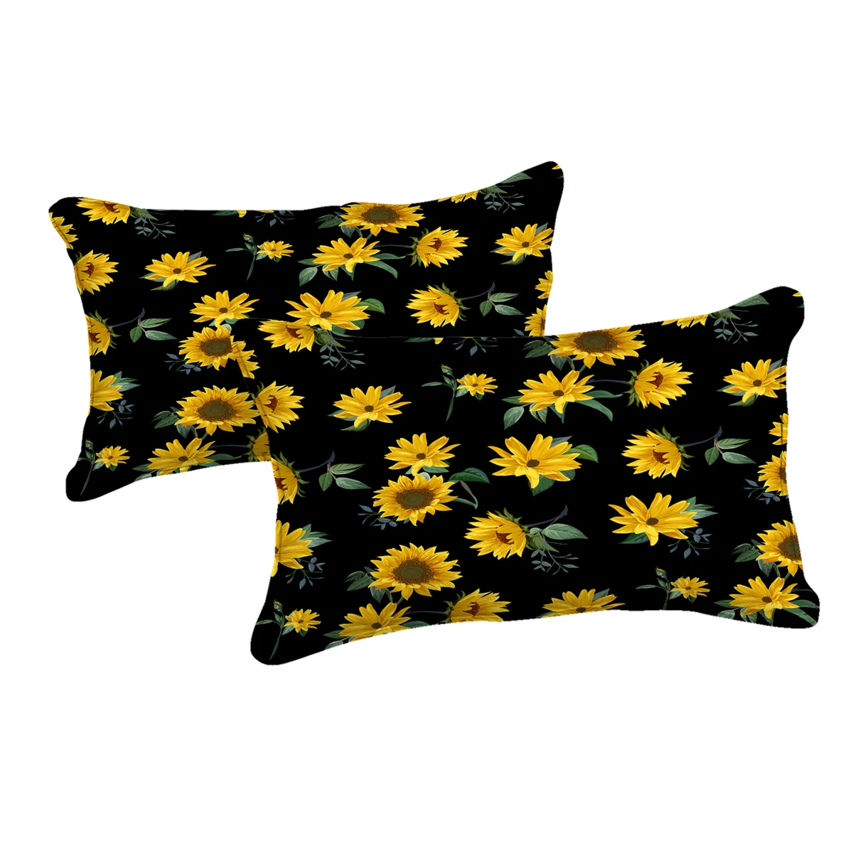 Juego de funda nórdica de girasol negro, 3 uds., transpirable con funda de almohada, juego de cama botánico, funda de cama suave, decoración del hogar con flores