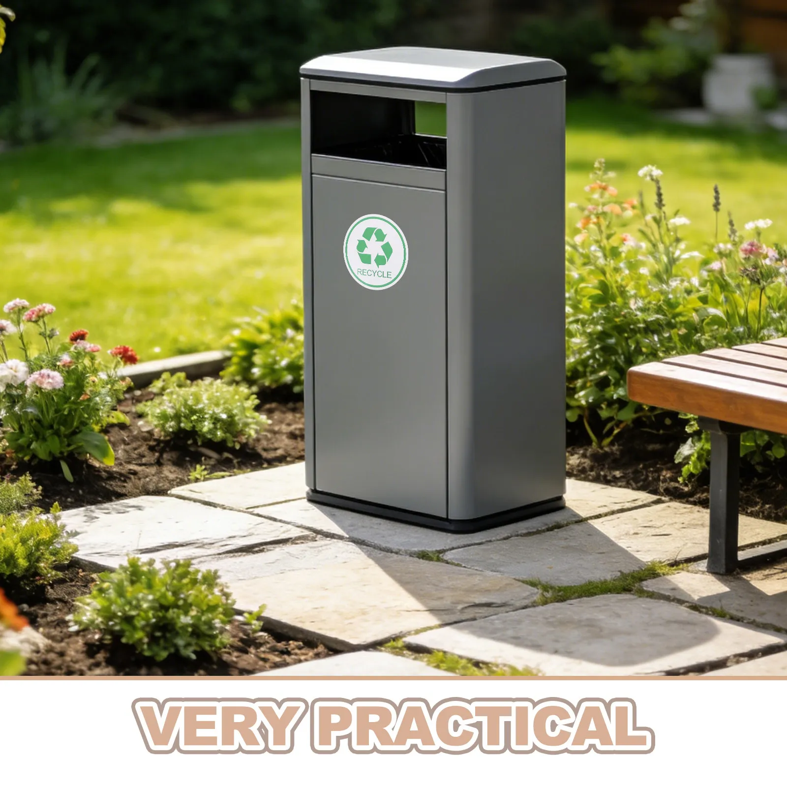 24Pcs Recycling Labels for Trash Can Outdoor Heavy Duty Self Adhesive Compost Recycling Landfill Stickers Waterproof Oil