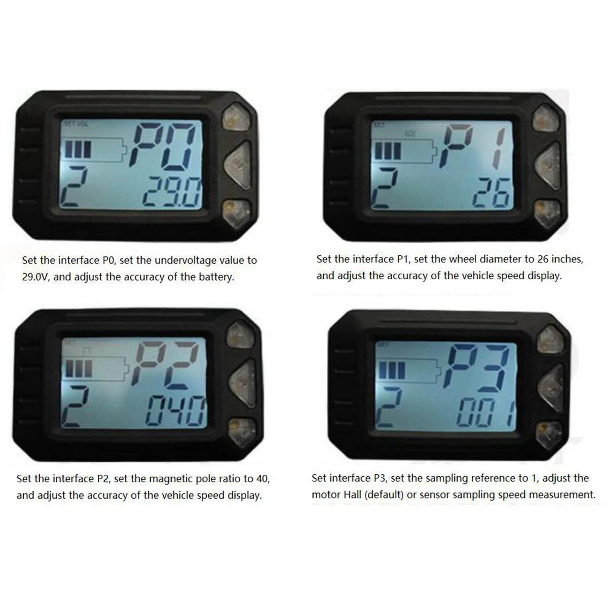 24V 36V Adjustable Electric Scooter Instrument Display Screen Switch Accelerator for 5.5 Inches Scooter Parts