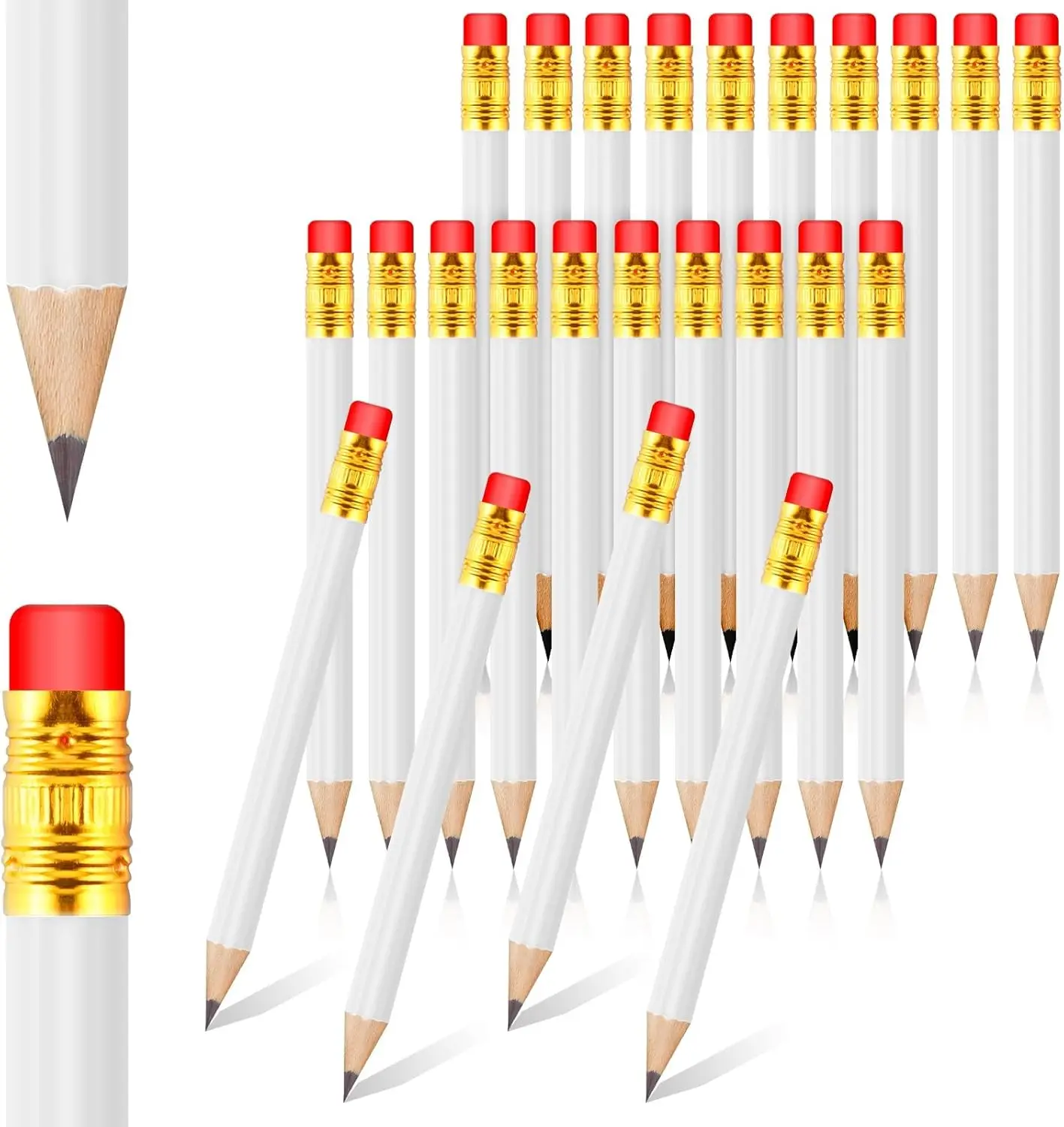 

24 Pack Mini Golf Pencils with Erasers, 4 Inch Pre-Sharpened Short Pencils for Games, Party Favors, Classroom, Office