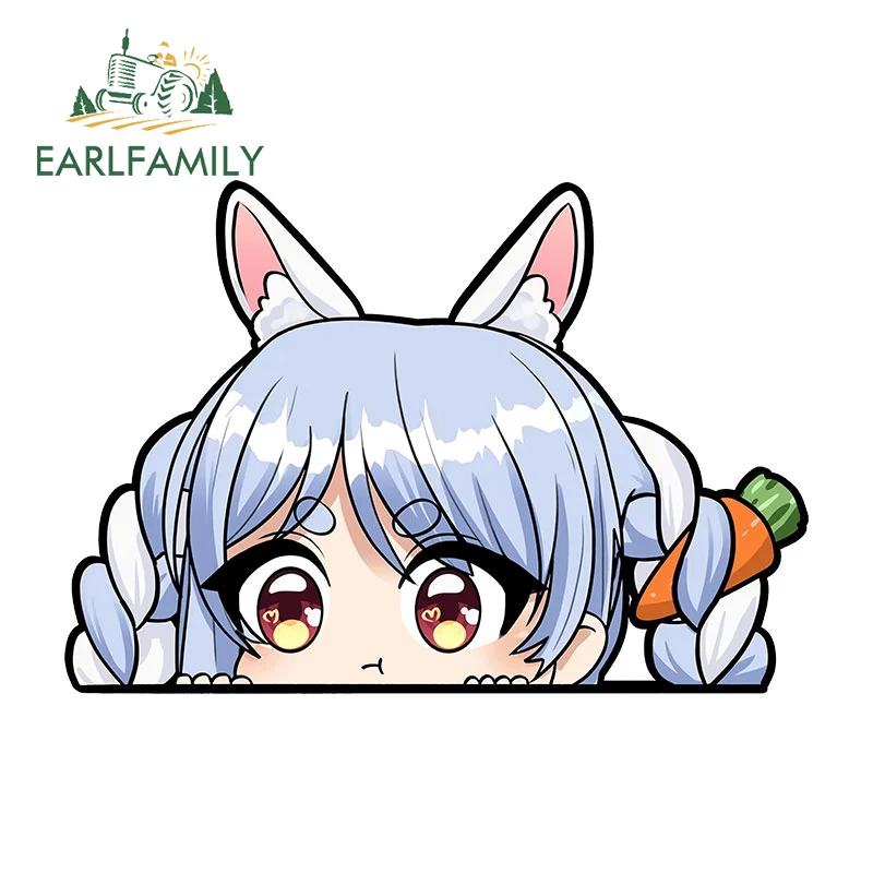 

EARLFAMILY 13cm x 9cm for Hololive Pekora Peeker Car Stickers Graffiti Vinyl Anime Decal RV JDM Laptop Caravan Motorcycle Decor
