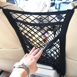 1Pc Car Truck Seat Mesh Storage Net Bag with Hook Between Seats Organizer Holder Pocket Universal Elastic Polyester