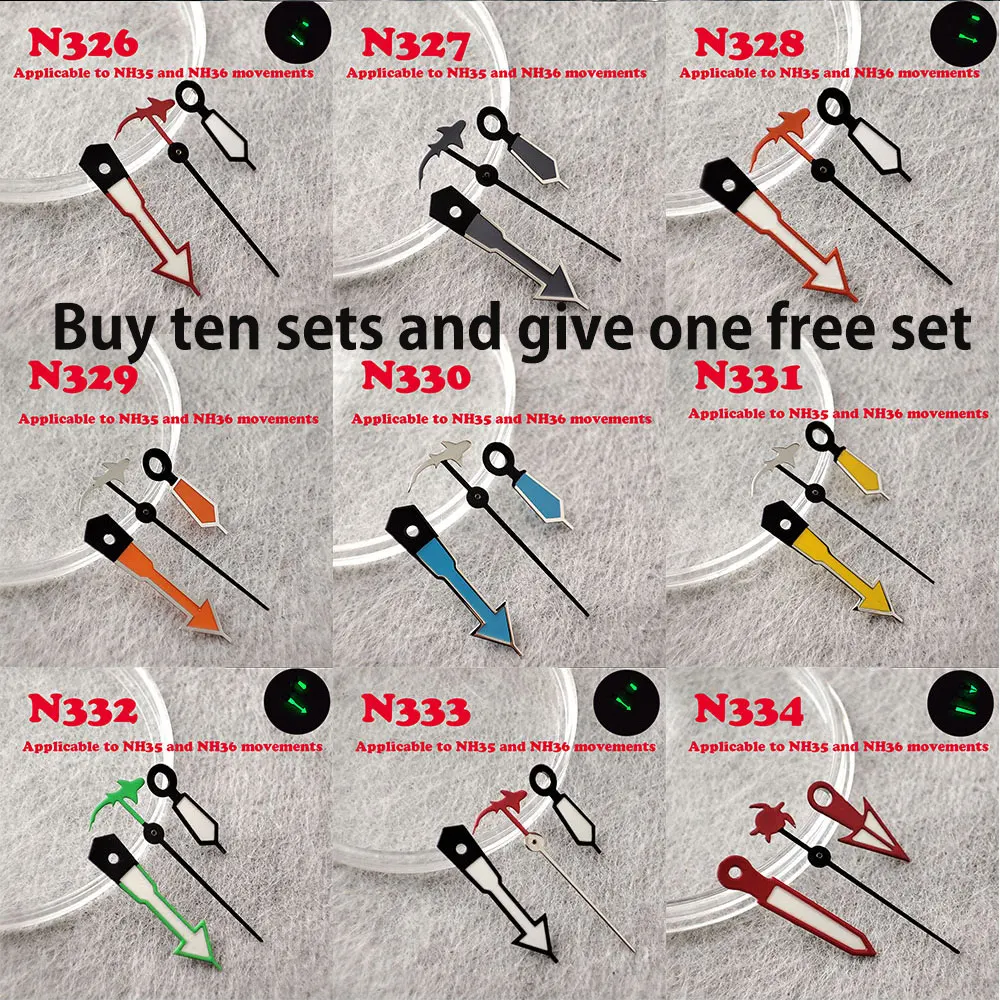 NH Hands 35 NH Hands 36 Pointer Silver Needle Green Luminous Hands Watch Accessories  Needles Suitable For 35/36 Movement