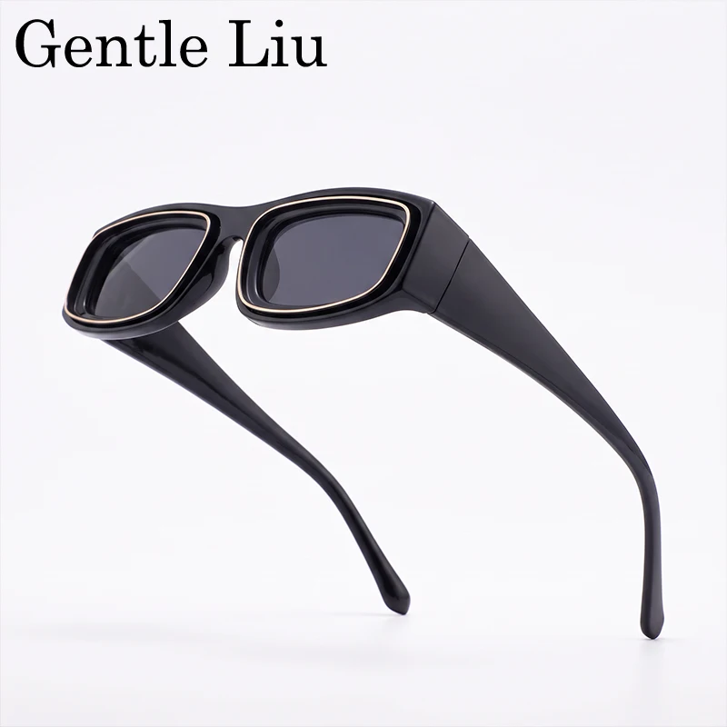 Small Frame Rectangle Sunglasses Men 2026 Luxury Brand Steampunk Low Square Sun Glasses For Male Retro Driving UV400 Eyewear