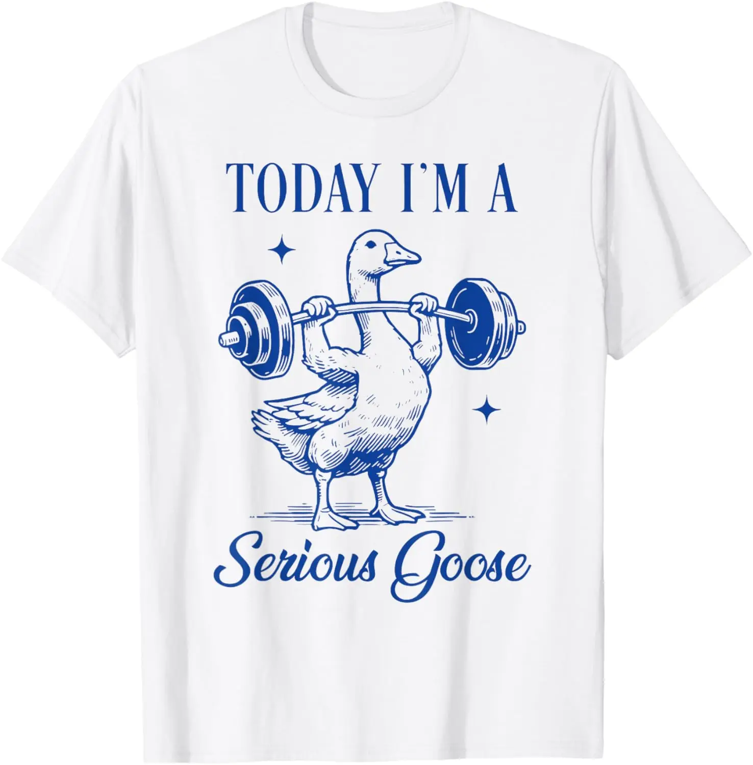 Today I'm A Serious Goose Funny Lifting Weights Gym Fitness Unisex Summer Streetwear Tops Mens T Shirt Camisas Streetwear