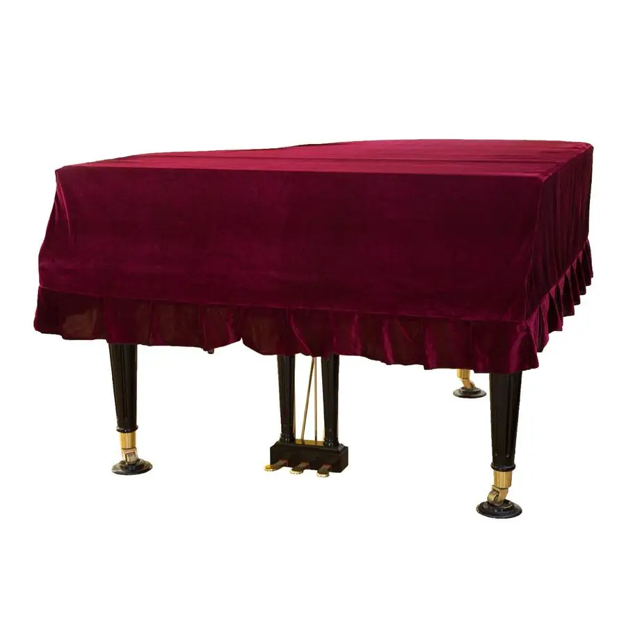 

Grand Piano Cover Bordered Dust Protective Cover Cloth 62.9 x 59 x 19.8in 160cm 62.9in, Red