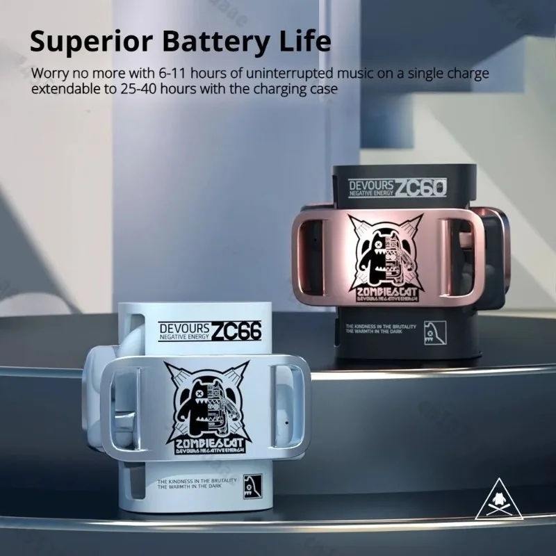 Zombiescat B9 OWS TWS سماعات لاسلكية بلوتوث 5.4 سماعات أذن مع ميكروفون ستيريو HD دعوة سماعة مفتوحة الأذن/في الأذن مزدوجة وظيفية