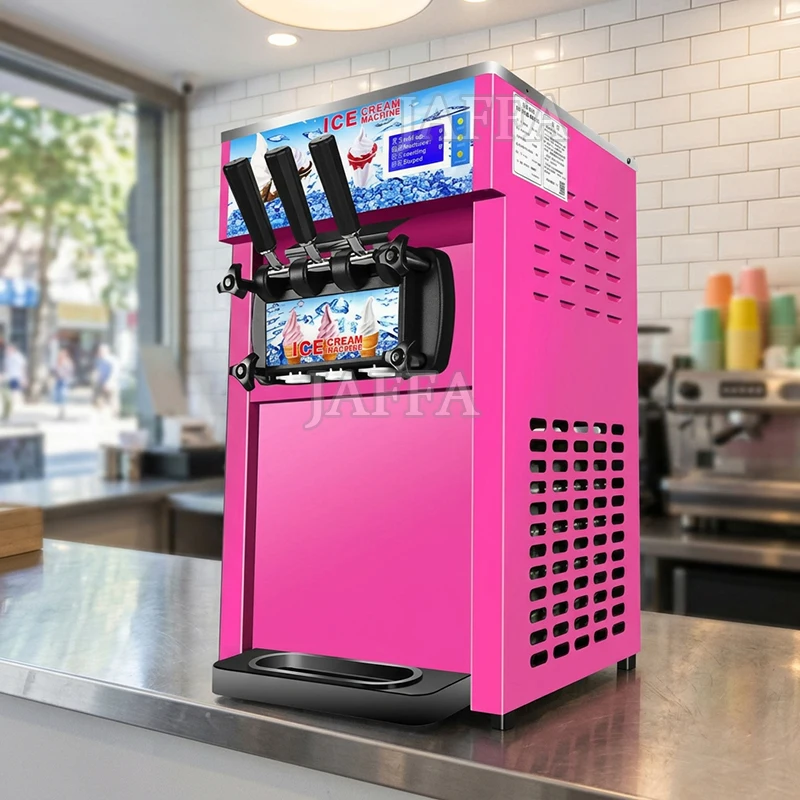 1200W Commercial Electric Soft Ice Cream Machine 18L/H Slushy LED Display 3 Flavors & 3 Colors Available