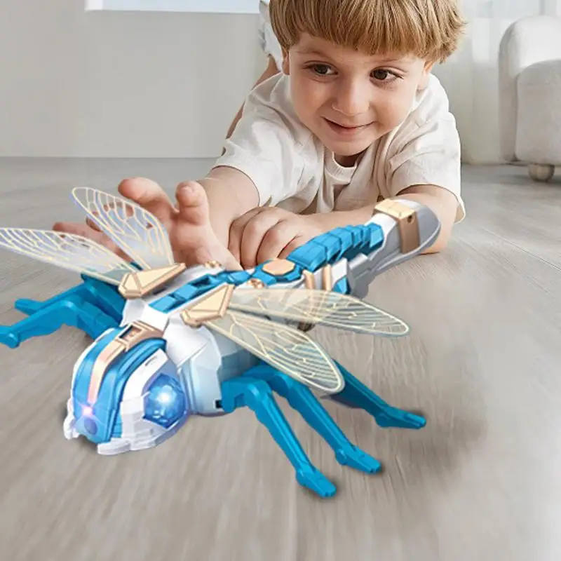 RC Dragonfly 2,4 Ghz RC Dragonfly speelgoed voor kinderen Robot Dragonfly met spray en LED-verlichting RC realistische muziekbot voor kinderen