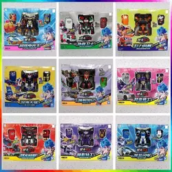 Metal Cardbot Transforming Robot Car Card Toy HEAVY IRON BLACK HOOK Trailer Cargo Truck Action Figure Transformation Model Gift