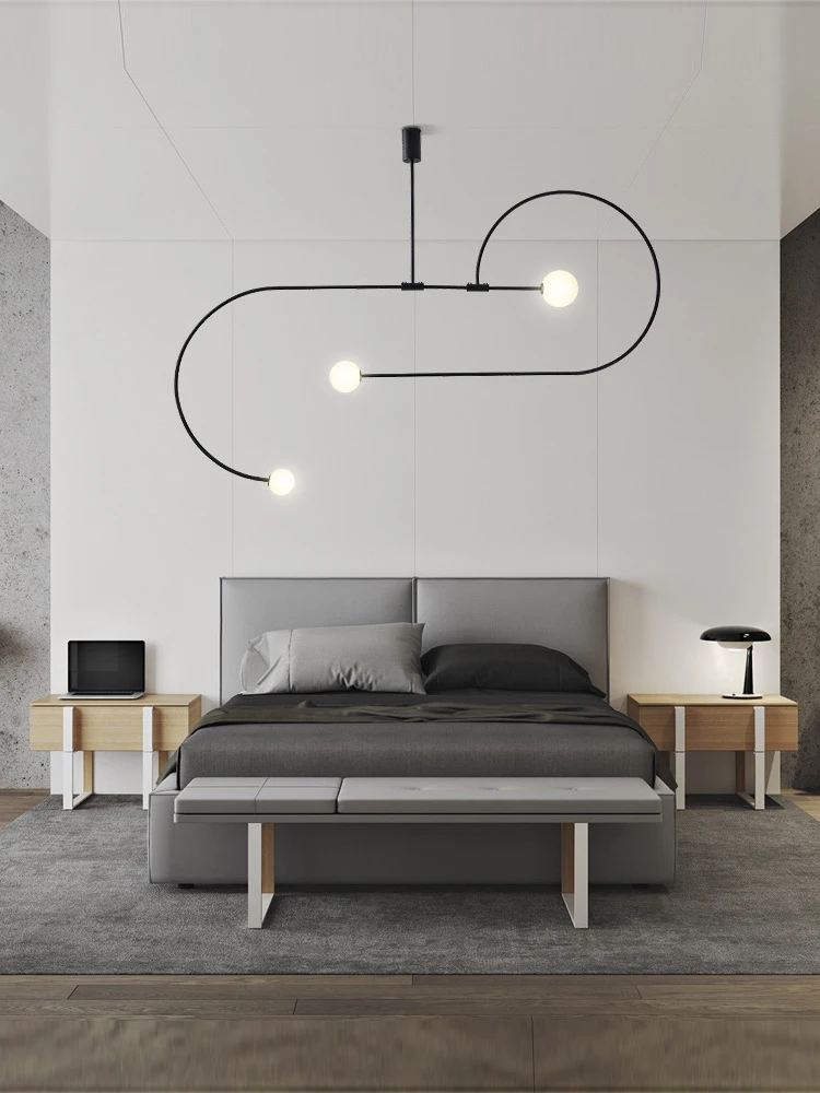 

Geometric Lines Chandelier Nordic simple Art design Arch Pendant Lamp for Living Dining Room kitchen island bedroom lighting