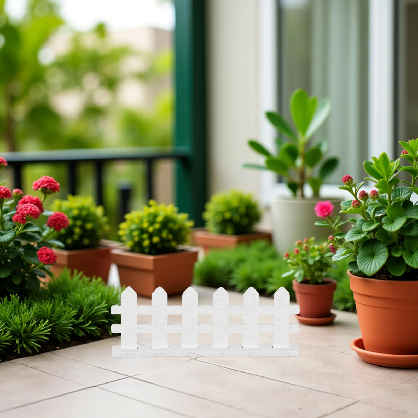 12Pcs Miniature Wood Fence White DIY Garden Fence Edging for Fairy Garden Bonsai Micro Landscape Accessories Picket Fences
