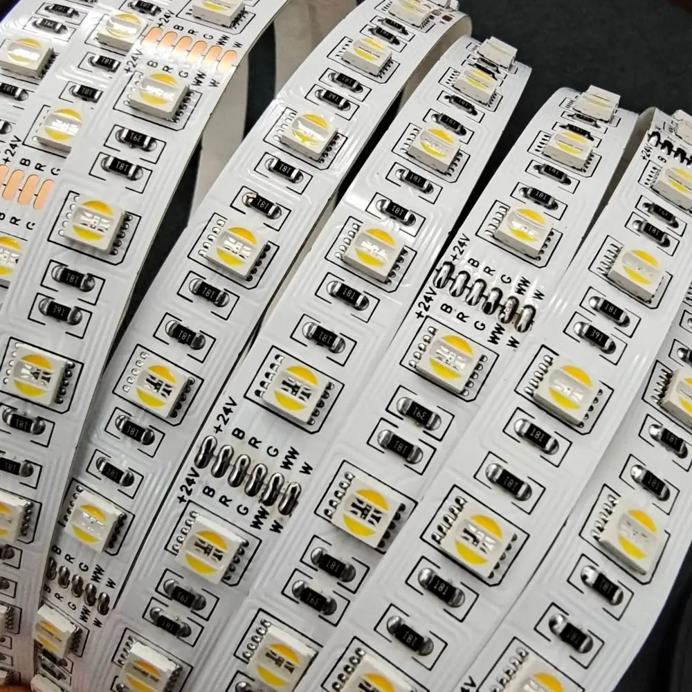 Flexible 5050 RGBCW LED Strip Light 24V Color Mixing Ribbon For Home Background Decoration Intelligent Atmosphere Lamp