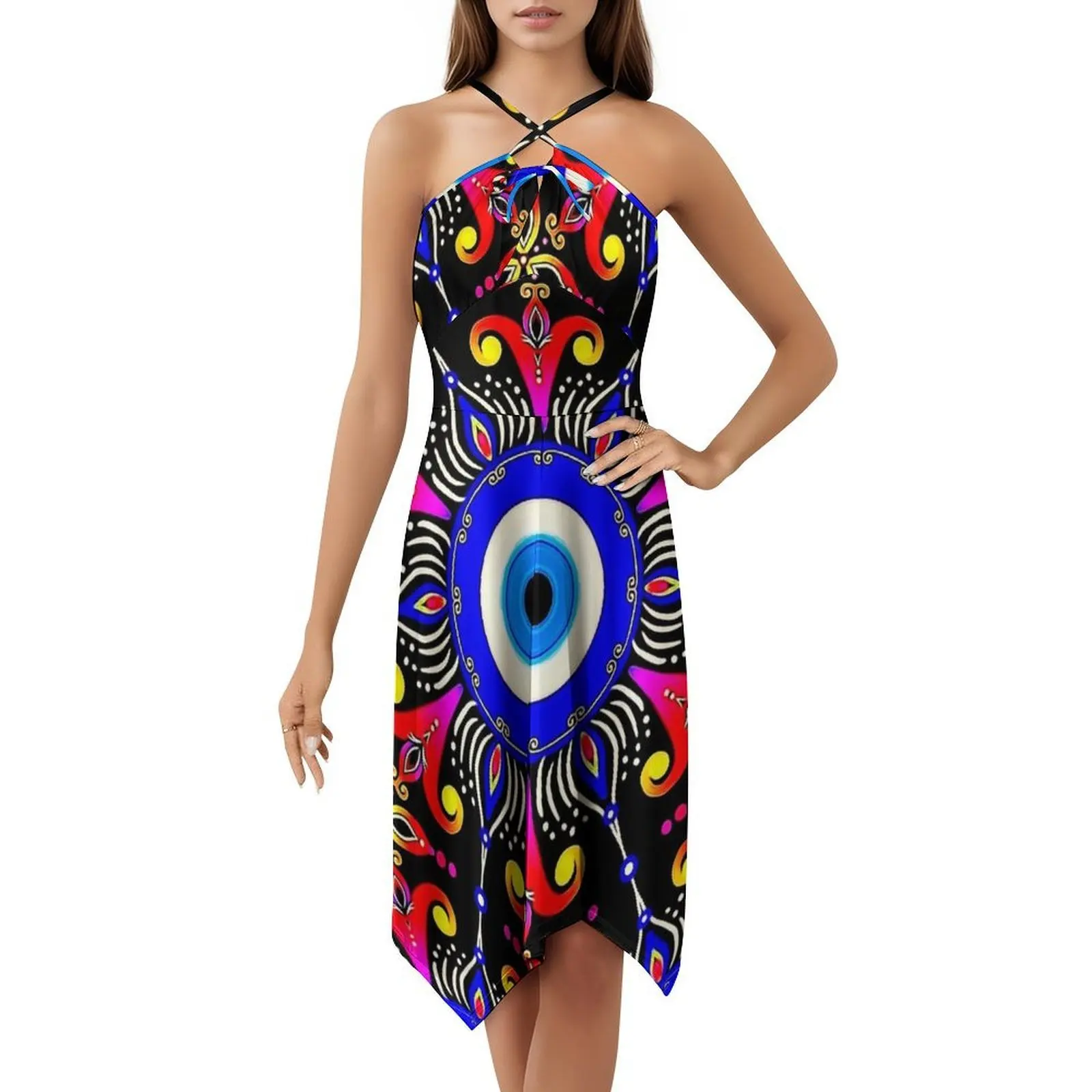 Nazar Boncuk العين حبة عين الشر تميمة بوهو شيك فستان أنيق موضة الشاطئ حفل زفاف ثوب آن Mathiasz Nazar Boncuk #5