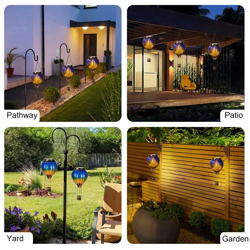 Solar-Heißluftballon, Heißluftballon, Solarlaterne mit flackerndem Flammenlicht im Freien