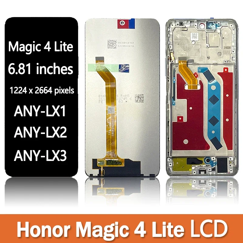 Original For Honor Magic4 Lite LCD ANY-LX1 LX2 LX3 LCD Display Screen Touch Panel Digitizer For Honor Magic 4 Lite 4Lite Display