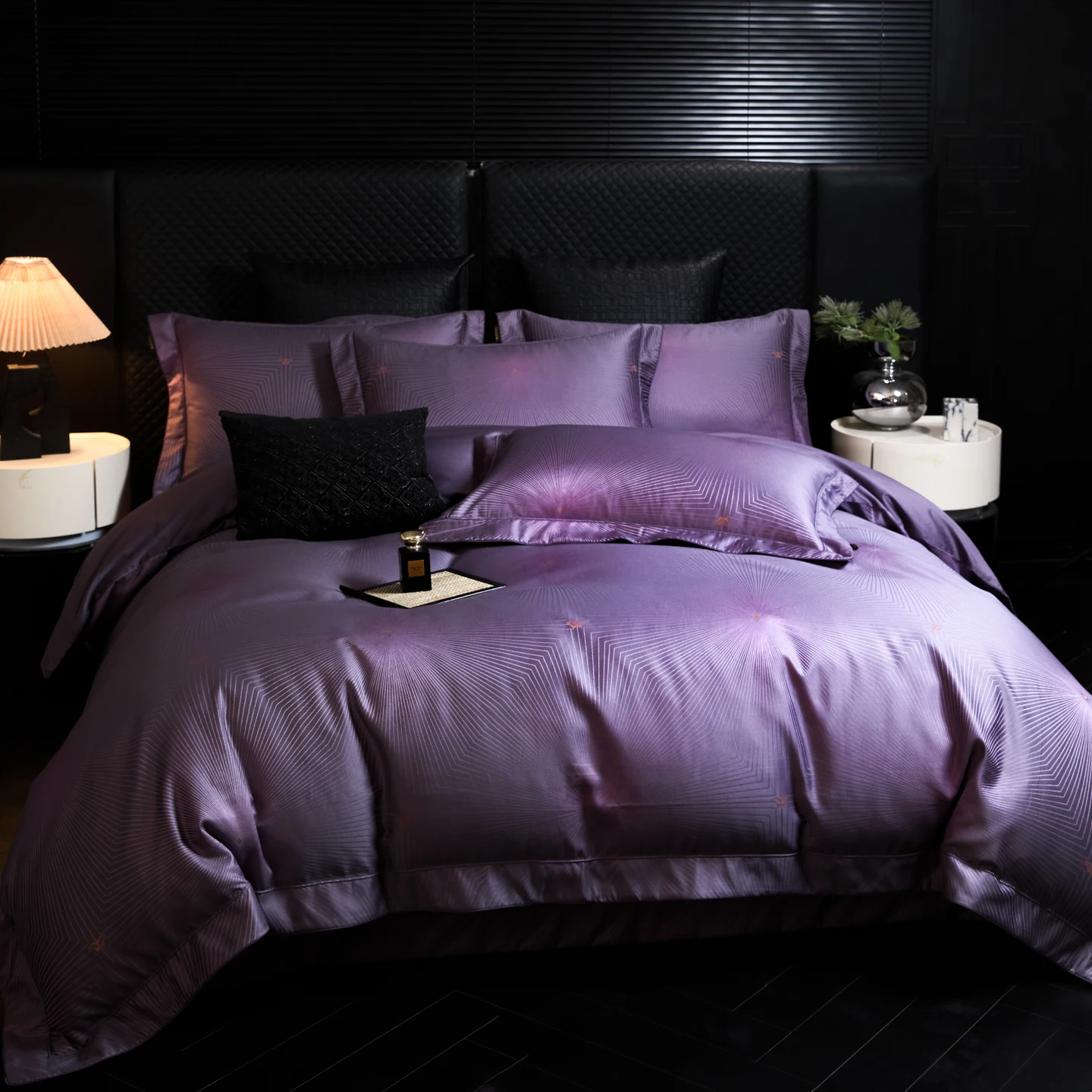 Long Staple Cotton Sateen Duvet Cover Set, Reversible Cooling Breathable Aesthetic Bedding, Bedspread & Pillowcases