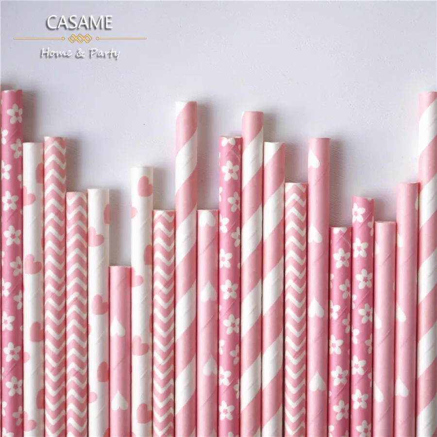Biodegradable Paper Straws Bulk, Assorted Rainbow Colors Striped Drinking Straws for Juice, shakes, Cocktail, Coffee,Soda,