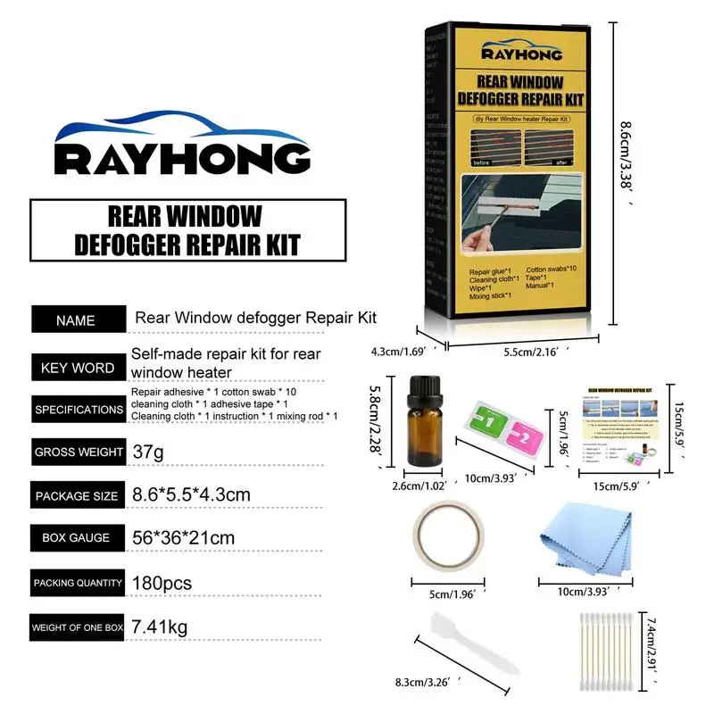 Car Rear Window Defogger Repair Kit Quick Repair Scratched Broken Defroster Heater Grid Lines Professional Car Care Accessories