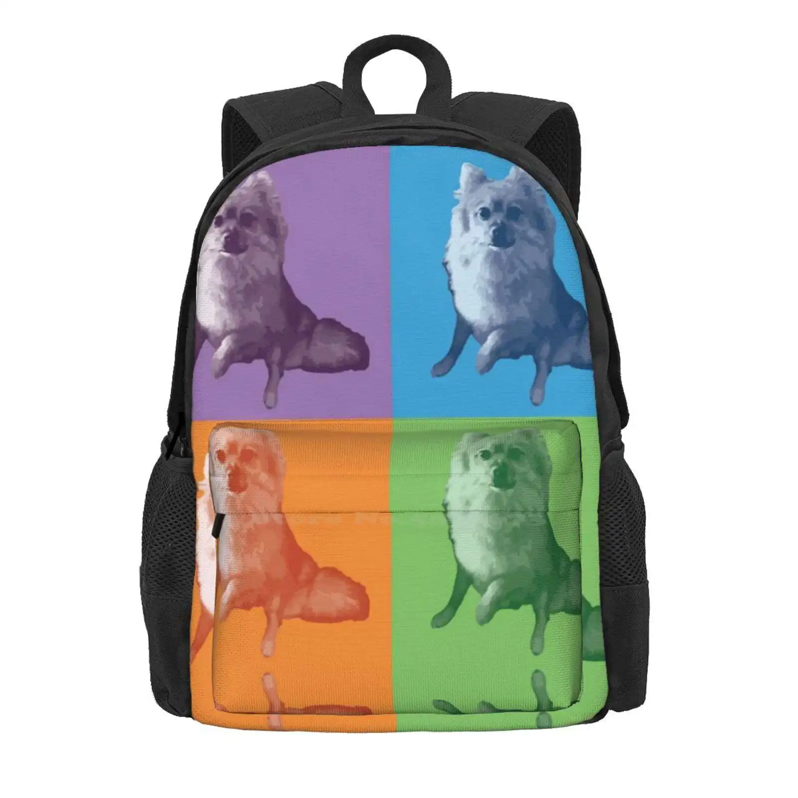 Yeager pop art heißer verkauf rucksack mode taschen buntes porträt buntes tier dogart popart petportrait dog portrait petart