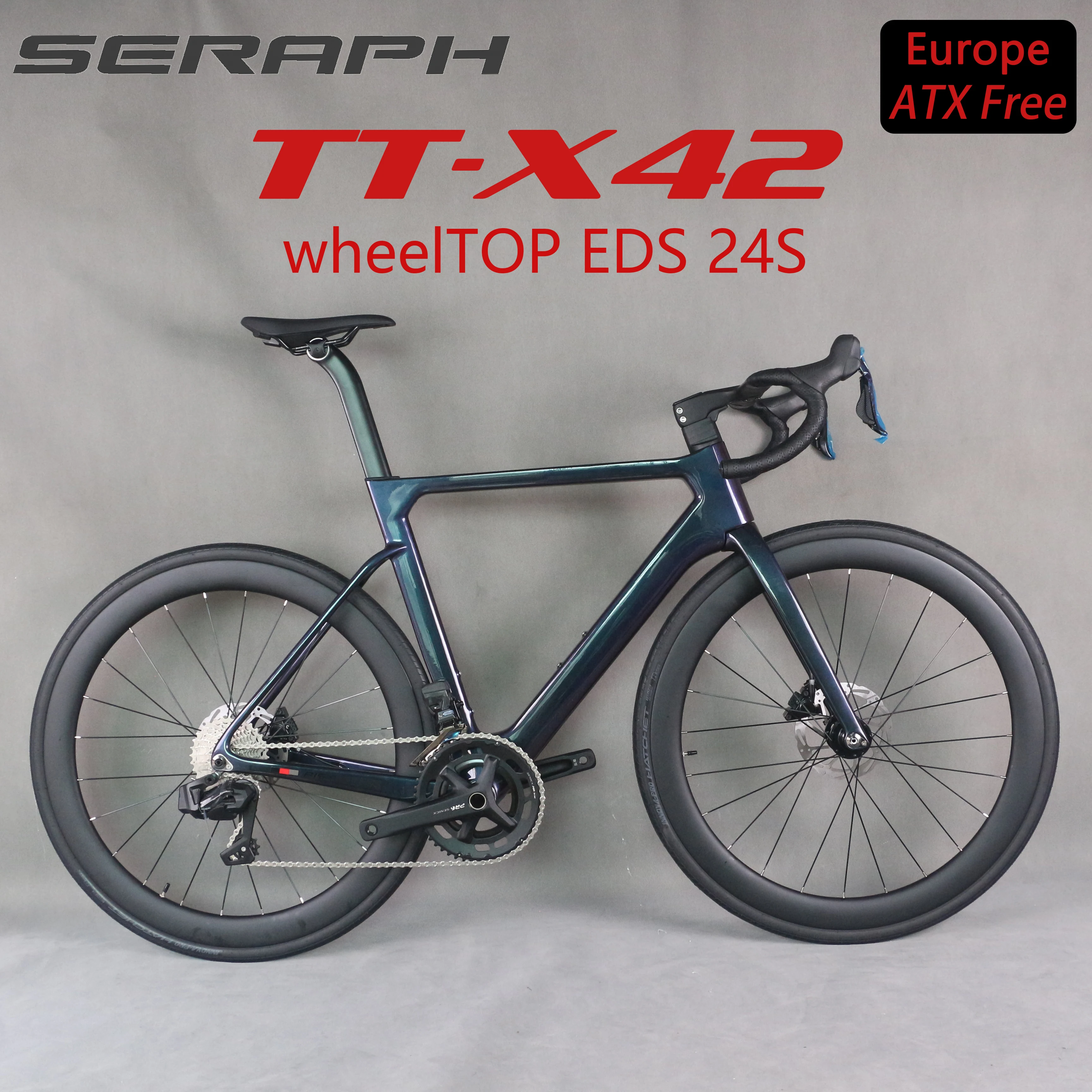 24 speed TT-X42  Bicycle Full Carbon Light Weight Road Bike With WheelTop Wireless Electric Group Set  carbon wheels