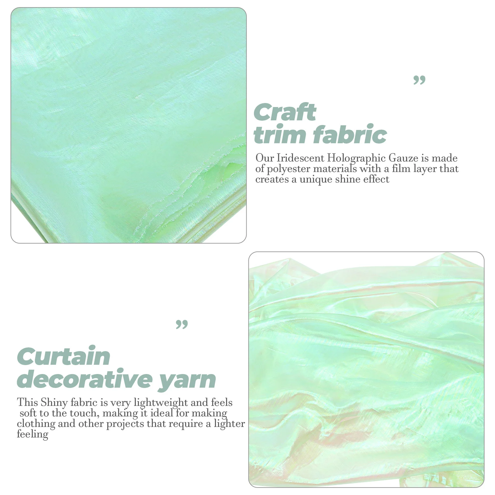 

Iridescent Holographic Gauze Gradient Organza Lace Fabric Wedding Decoration Supply Party Prop Background Layout Yarn