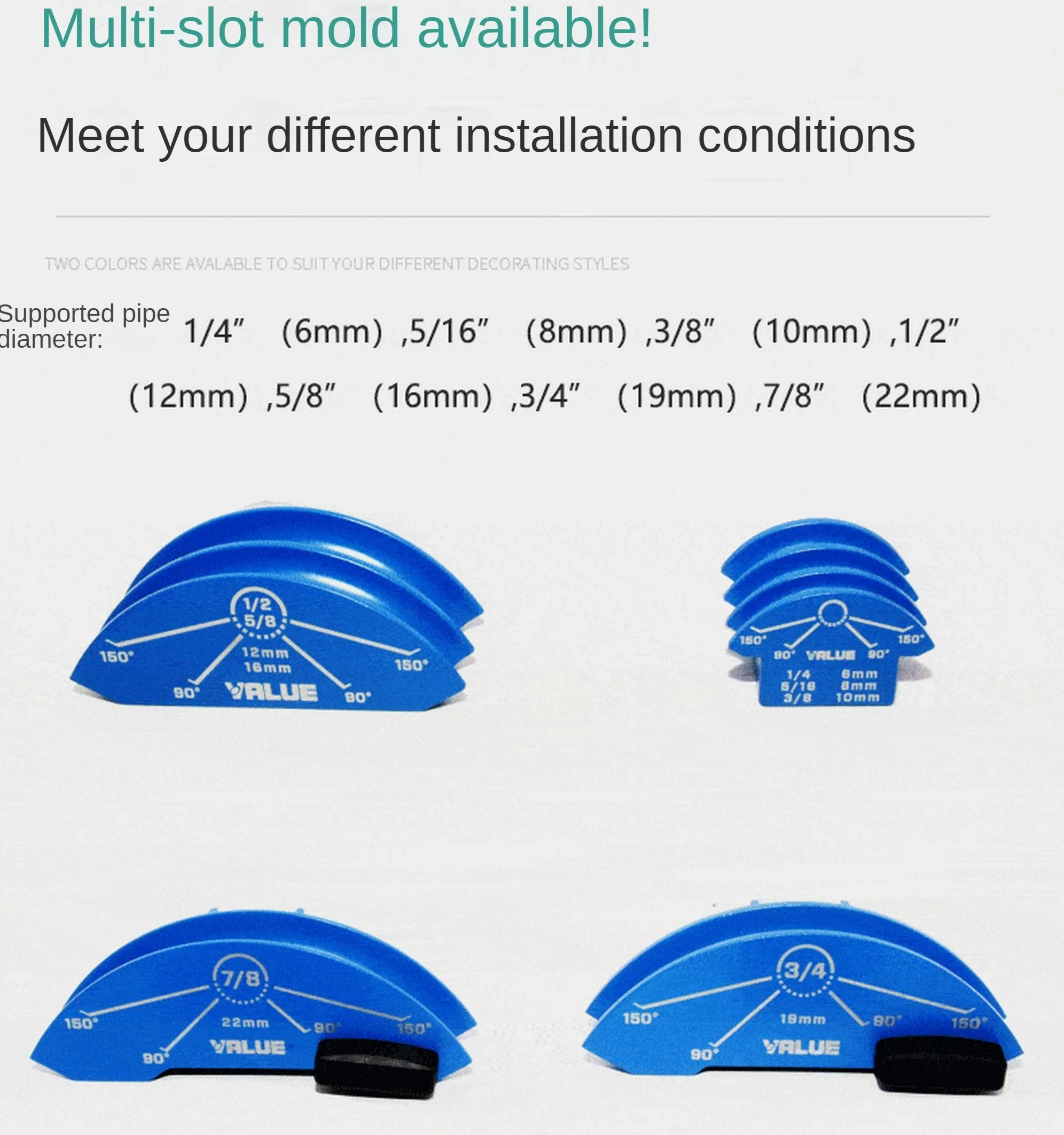 

VALUE VBT-CB1 Positive Bend Bender, Handheld for 6-22mm Round Pipes Under 1.5mm Thick