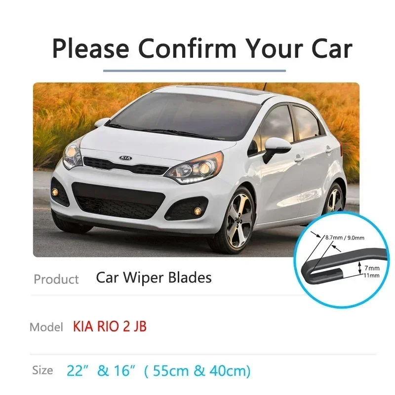 For KIA RIO 2 JB 2005 2006 2007 2008 2009 2010 2011 Windshield Windscreen Brushes Cutter Car Accessories Car Front Wiper Blades