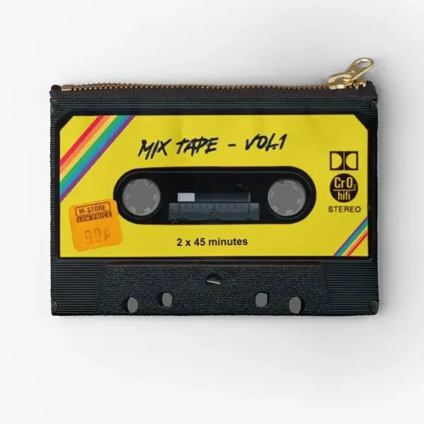 

Cassette Tape Nostalgy Retro Cool Zipper Pouches Money Women Key Storage Cosmetic Panties Packaging Wallet Men Pure Bag Small