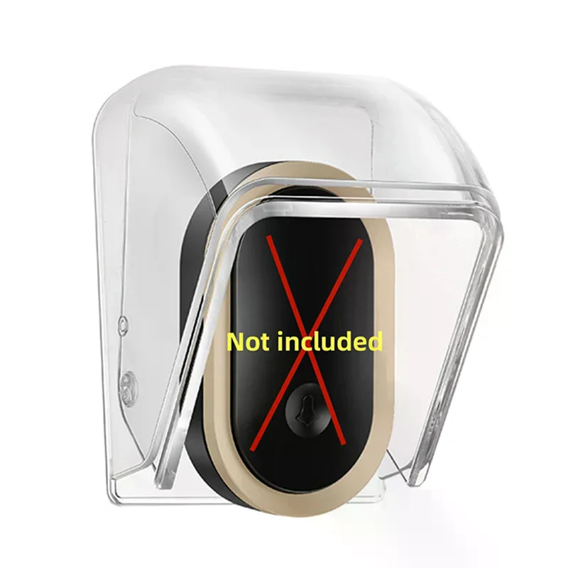 Outdoor DIY Doorbell Accessories, Single-Piece Wireless Rainproof Doorbell Box with Transparent Cover