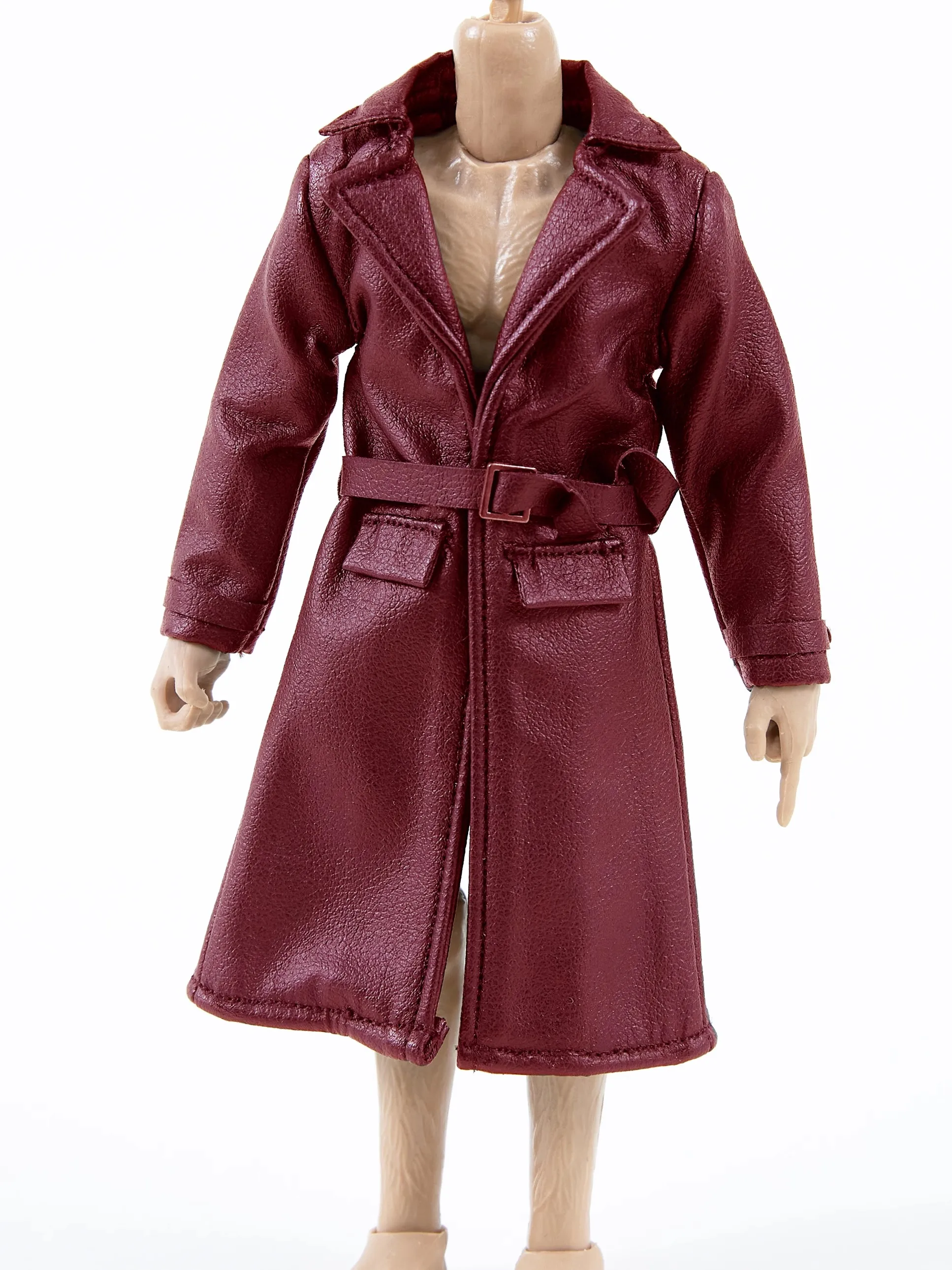 متوفر 1/12 نسخة متوسطة الطول سترة واقية من الجلد الأسود العصرية خندق معطف صالح 6 ''عمل الشكل الجسم لتقوم بها بنفسك لعبة مجسمة