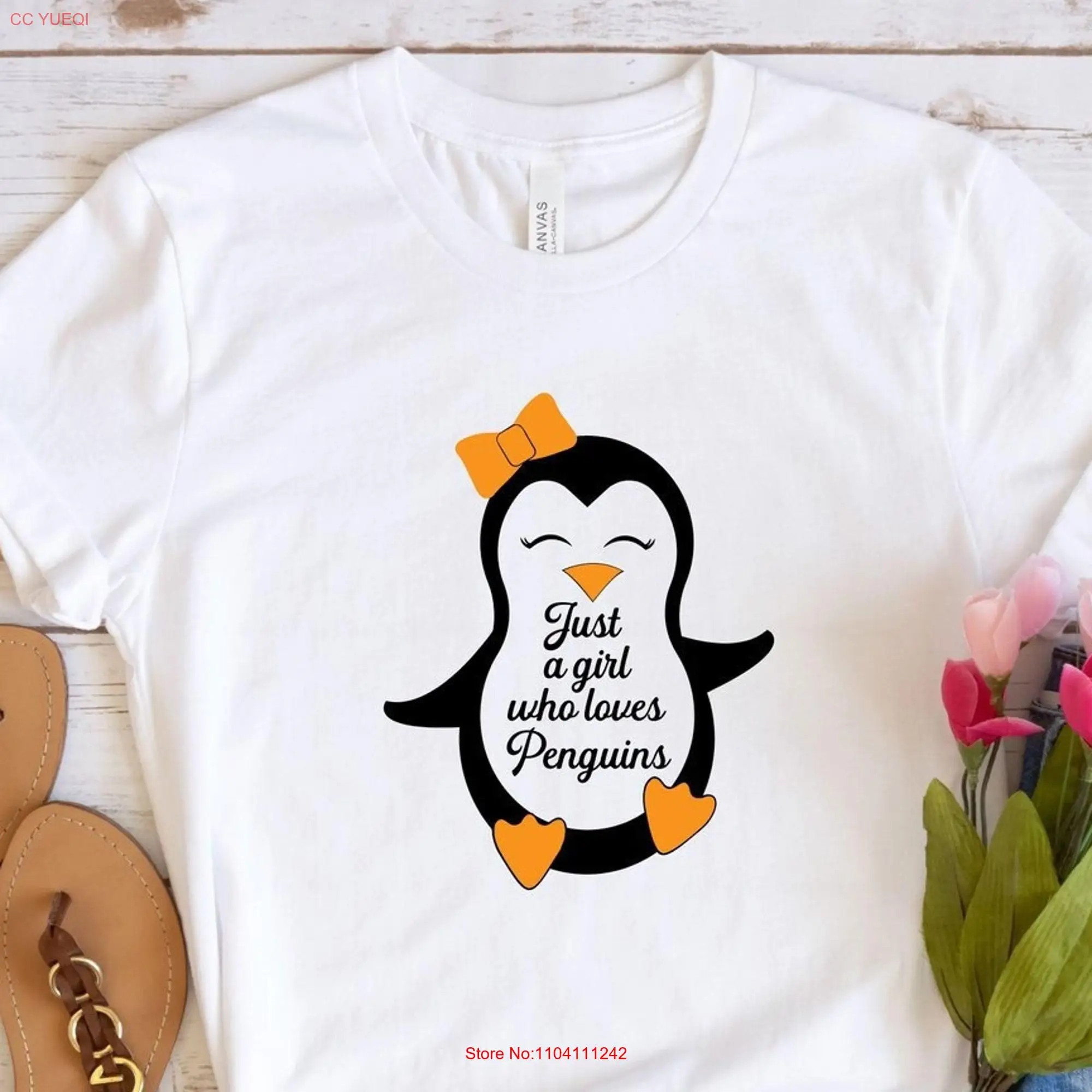 Penguin T Shirt Lover Just a Girl Who Loves Animal Zoo Aquarium long or short sleeves