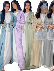 Ramadan Open Abaya para Mulheres, Kimono Muçulmano Islâmico, Vestido Modesto, Roupas de Oração, Kebaya Kaftan Robe, Vestido Turquia