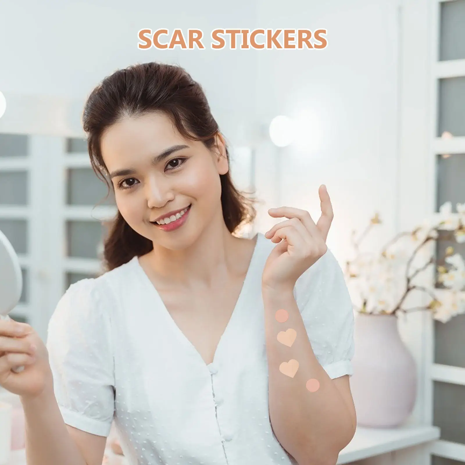 12Pcs Ultra-Thin Invisible Scar Cover Patches Skin Tone Match Breathable Adhesive Scar Stickers for Face Body Tattoo Acne Burn