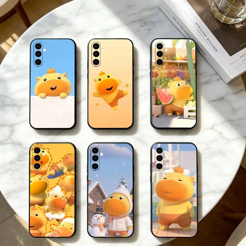 Gfit Lu lu C-Capybara-PC  Phone Case For Samsung Galaxy A73,A72,A71,A70,A53,A52,A51,Soft Silicone Black Cover