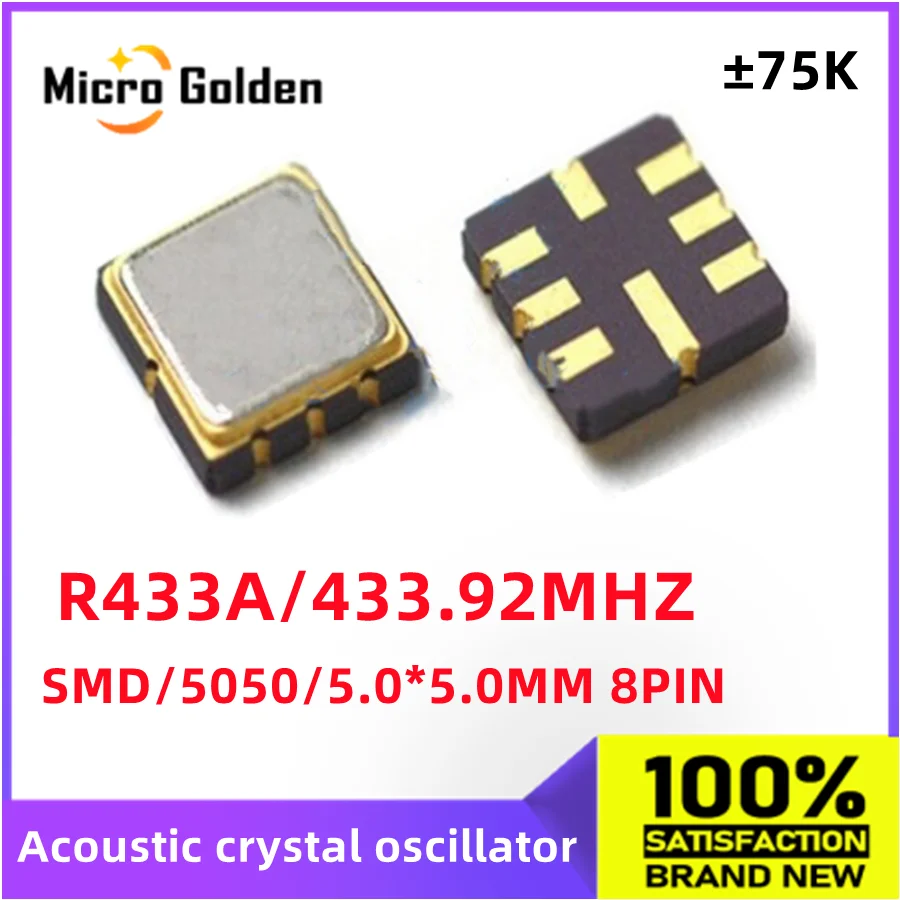 (5pcs) R433 A  433.92MHZ 433M SMD 5050 Acoustic crystal oscillator 8PIN 5.0*5.0MM Remote Control Sound Meter Crystal Oscillator