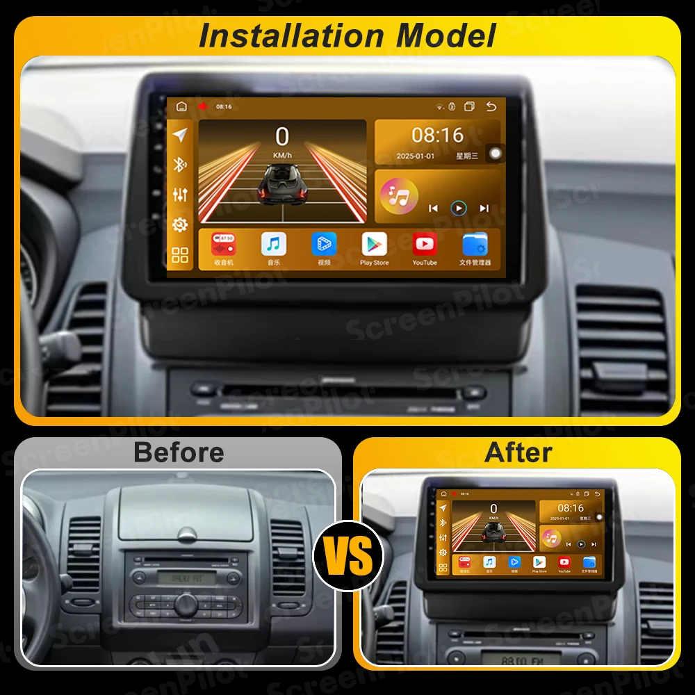 Android 16 For Nissan Note  2004-2012 Car Radio Stereo Head Unit Multimedia Video Player GPS Navigation 2K QLED 7 Inch 5G 9 Inch