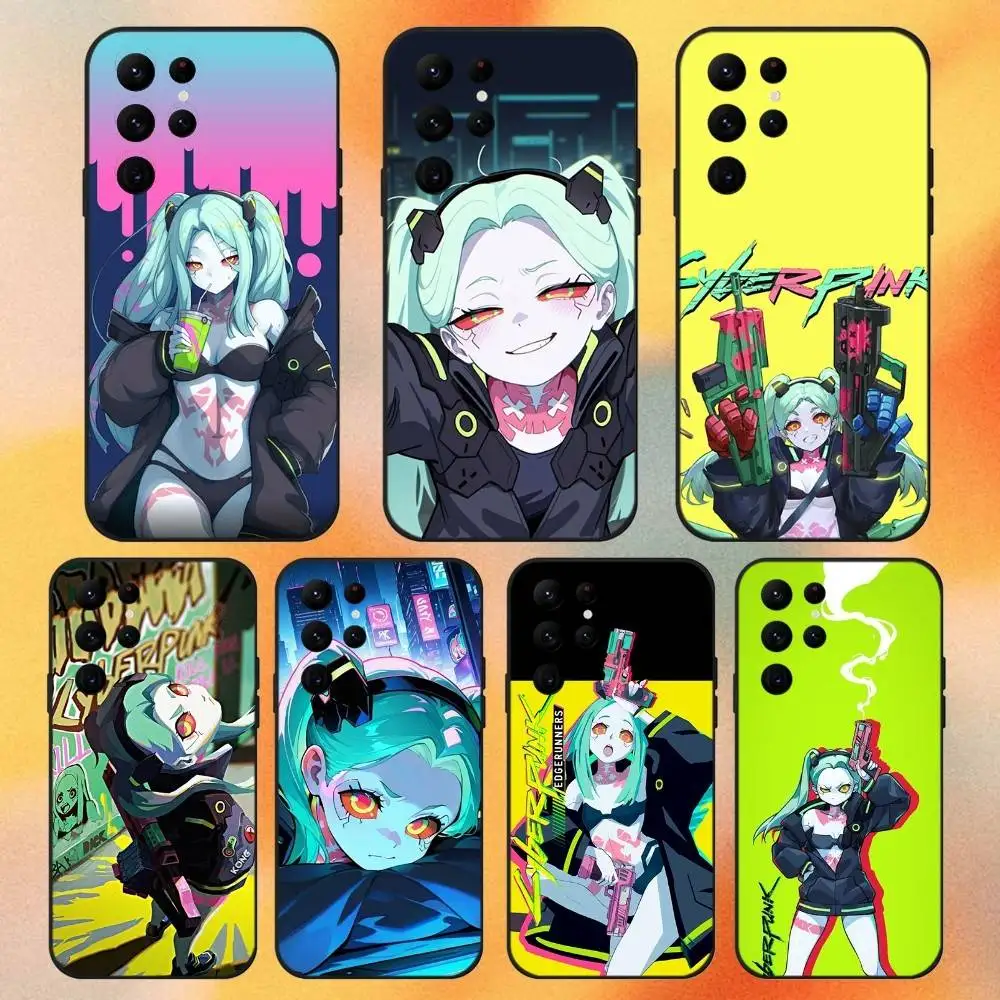 

C-CyberpunkS Rebecca Phone Case For Samsung S 25,24,23,22,30,21,10,9,Ultra,Plus,Lite,FE,4,5G Black Soft Case