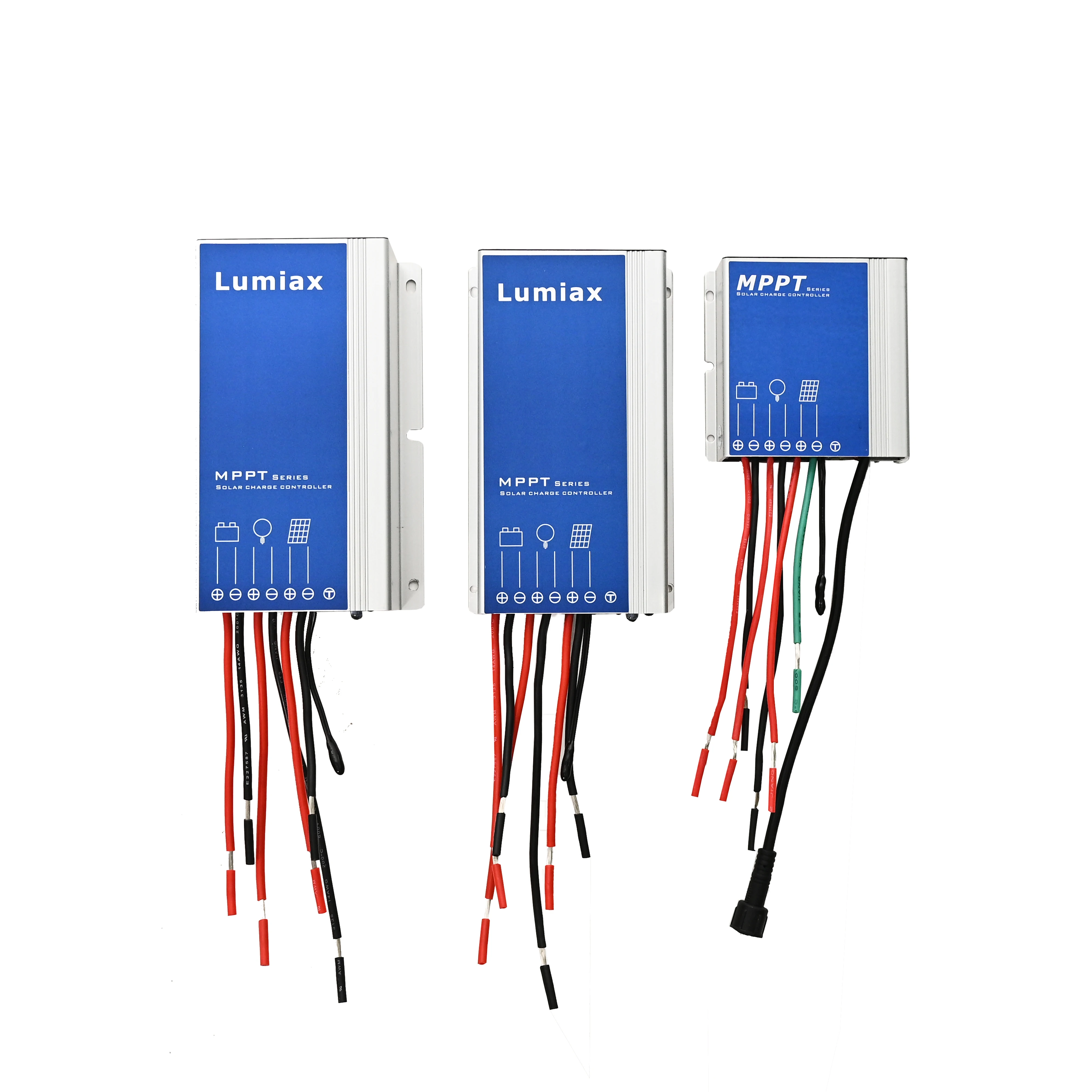 Lumiax 10A 15A 20A 12V/24V Bluetooth RS485 IP67 Waterproof Solar System MPPT Controller 99.9% Efficiency 130-520W dusk and dawn