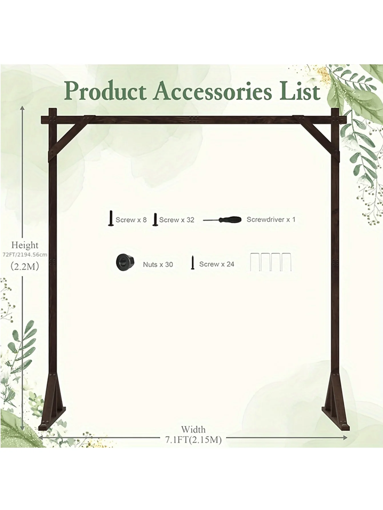 7.2FT Wooden Wedding Arch Stand Square Wood Arch Wedding Arbor For Ceremony Party Proposal Scene Garden Beach Forest Rustic Boho Decorations,Halloween And Decorations