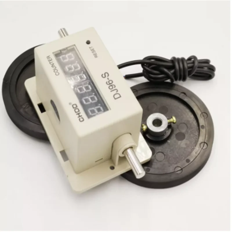 عداد أمتار DJ96-S طول متر النسيج النسيج عداد عداد رقمي تيار مستمر 12 فولت/DC24V/AC110V/التيار المتناوب 220 فولت