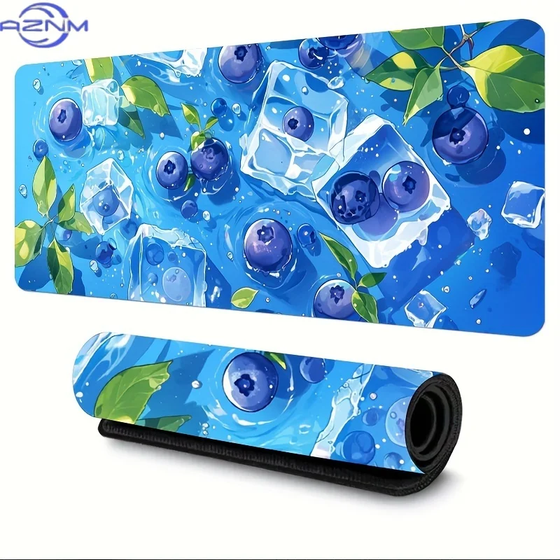 Cool Fruit Ice Cube Design Gaming Large Mouse Pad 90x40cm with Non-Slip Rubber Base Stitched Edges for Desk Mat for Office game