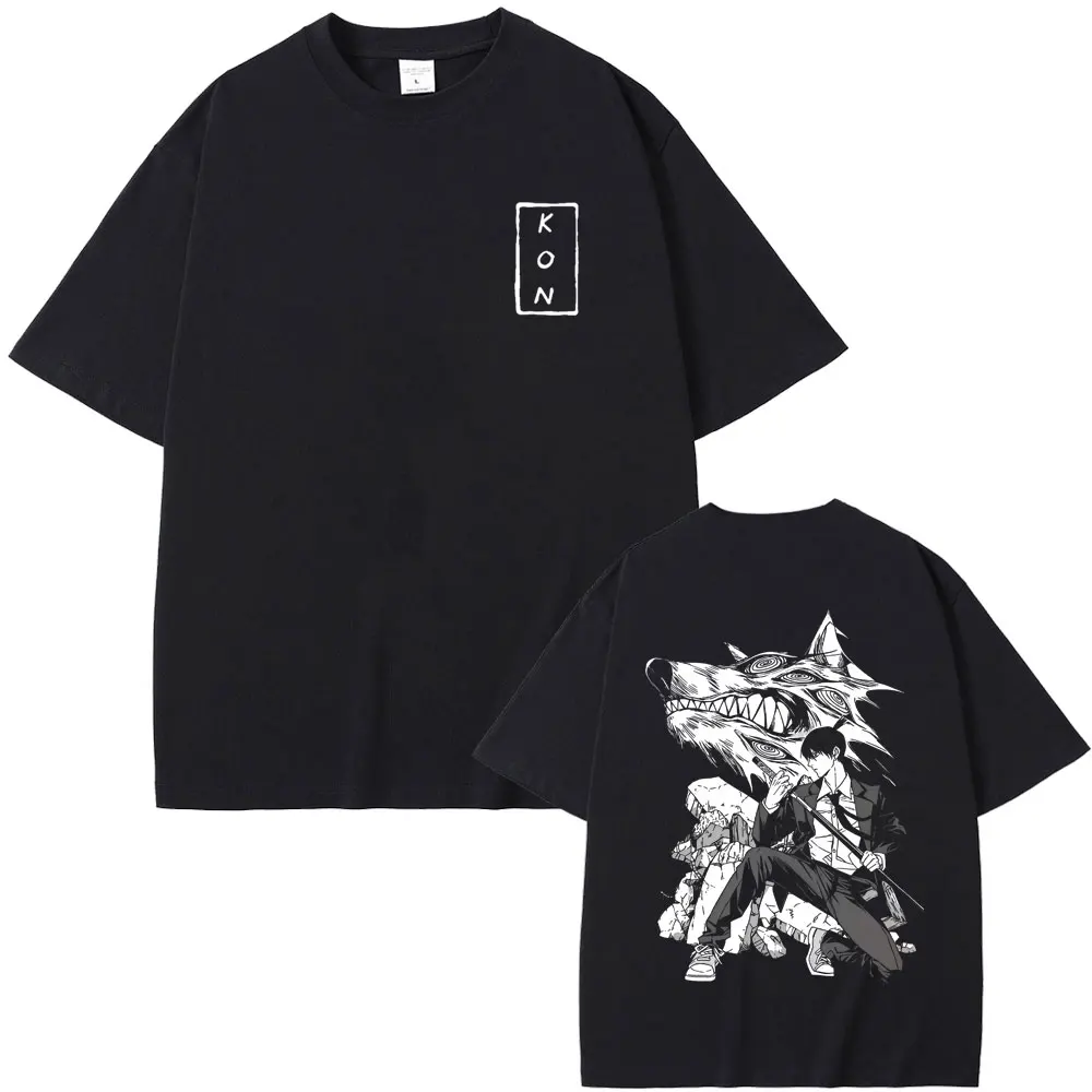 

Japanese Anime Chainsaw Man Hayakawa Aki Hayakawa Aki Summon Fox Devil Kon Graphic T-shirt Men Manga Casual Oversized T Shirts