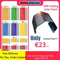28W Portable Solar Charger 2-Port USB(5V/4.8A total) Foldable Solar Panel for Recharging USB Devices -iPhone Android GoPro